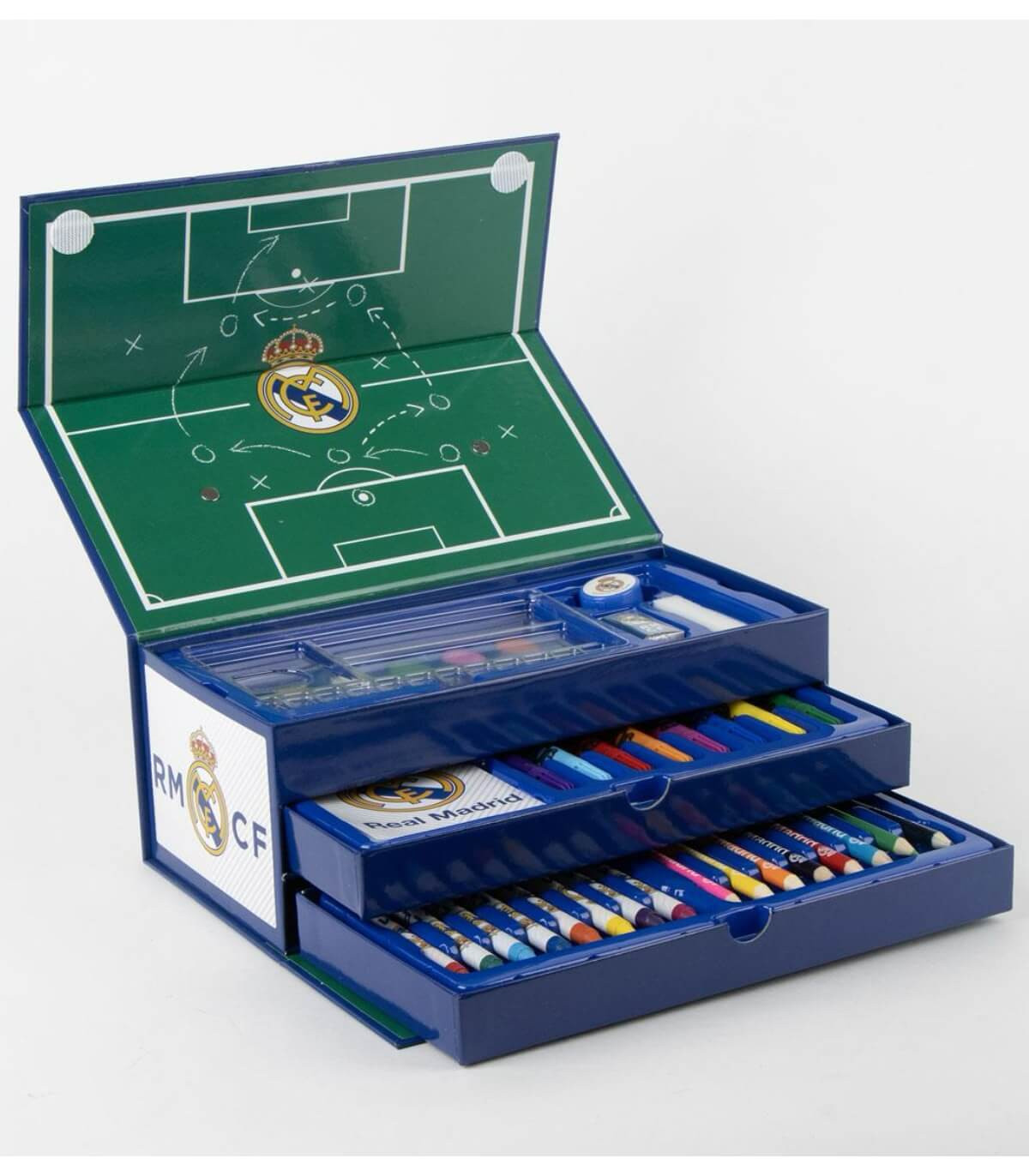 ТРИЕТАЖЕН КУФАР С МОЛИВИ, ФЛУМАСТЕРИ И БОИЧКИ REAL MADRID Cerda