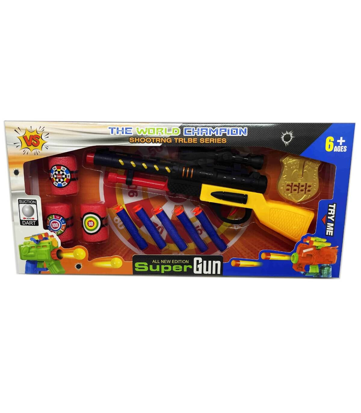 ДЕТСКА ПУШКА С МЕКИ ПАТРОНИ, КЕНЧЕТА И ЗНАЧКА Armtoys