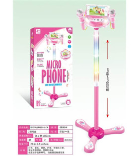 ДЕТСКИ РОЗОВИ МИКРОФОНИ 2 БР. НА СТОЙКА С MP3 Armtoys