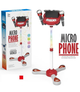 ДЕТСКИ СИНИ МИКРОФОНИ 2 БР. НА СТОЙКА С MP3 Armtoys