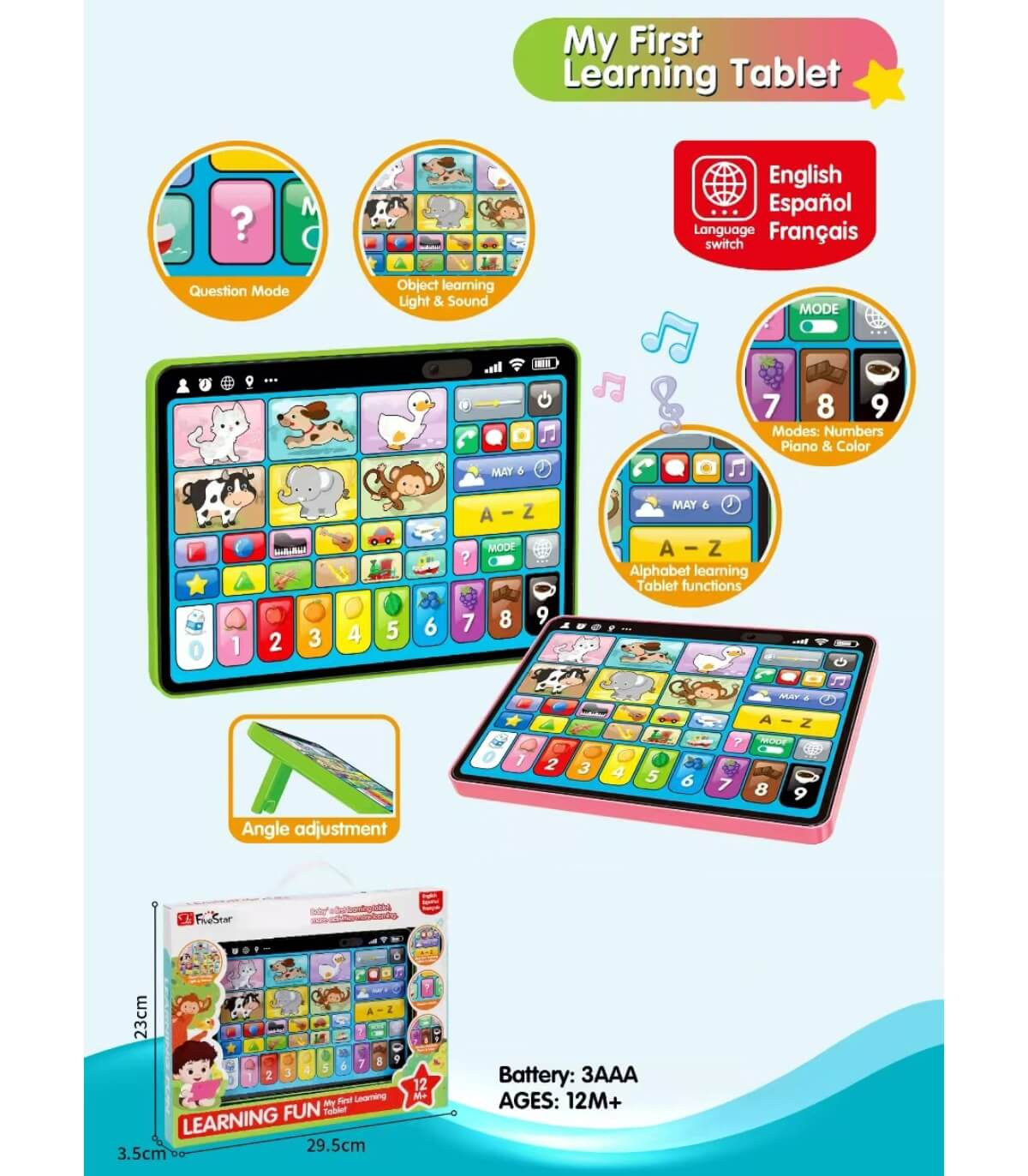 БЕБЕШКИ ОБРАЗОВАТЕЛЕН ТАБЛЕТ НА 3 ЕЗИКА Armtoys