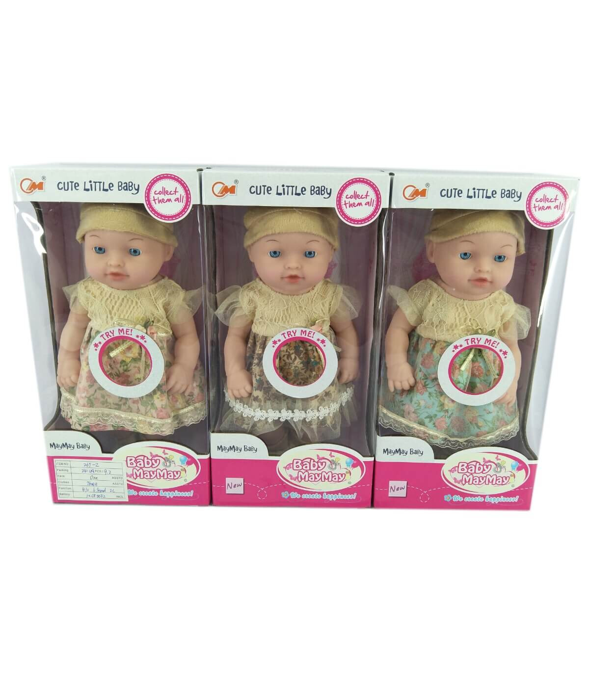 КУКЛА БЕБЕ С ШАПКА, РОКЛЯ И 6 ЗВУКА 32 СМ В КУТИЯ Armtoys