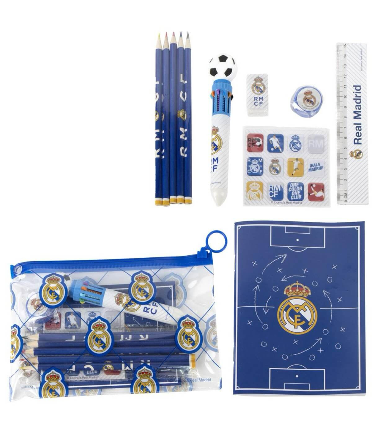 КНИЖКА ЗА РИСУВАНЕ + УЧЕНИЧЕСКИ ПРИНАДЛЕЖНОСТИ В НЕСЕСЕР REAL MADRID Cerda