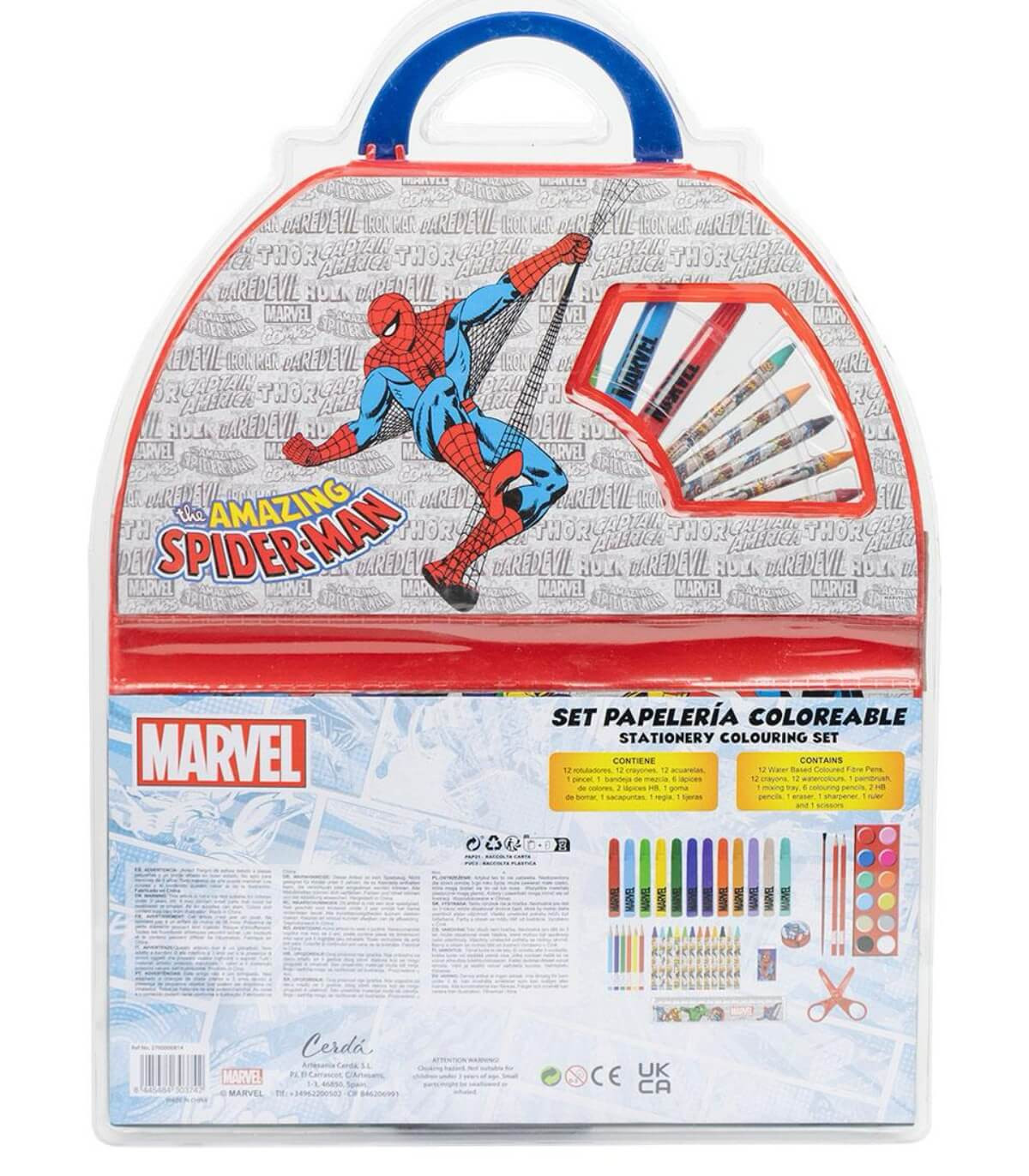 УЧЕНИЧЕСКИ КОМПЛЕКТ ЗА РИСУВАНЕ 50 ЧАСТИ MARVEL ЧЕРВЕН Cerda