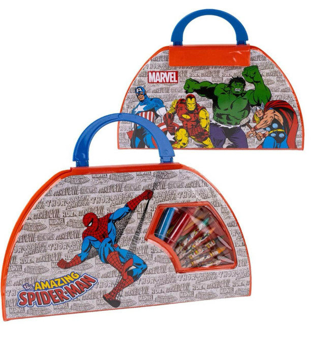 УЧЕНИЧЕСКИ КОМПЛЕКТ ЗА РИСУВАНЕ 50 ЧАСТИ MARVEL ЧЕРВЕН Cerda