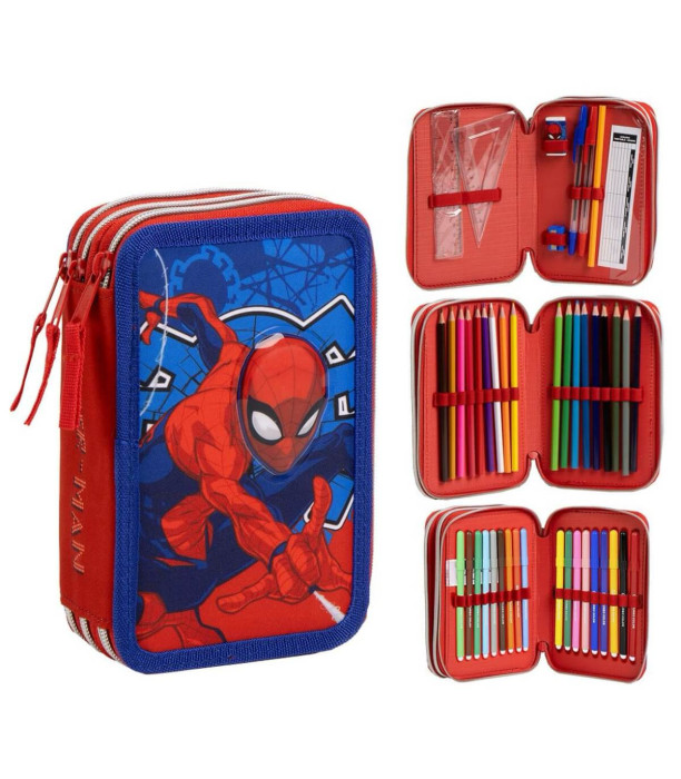 НЕСЕСЕР С 3 ЦИПА И УЧEНИЧЕСКИ ПОСОБИЯ SPIDERMAN Cerda