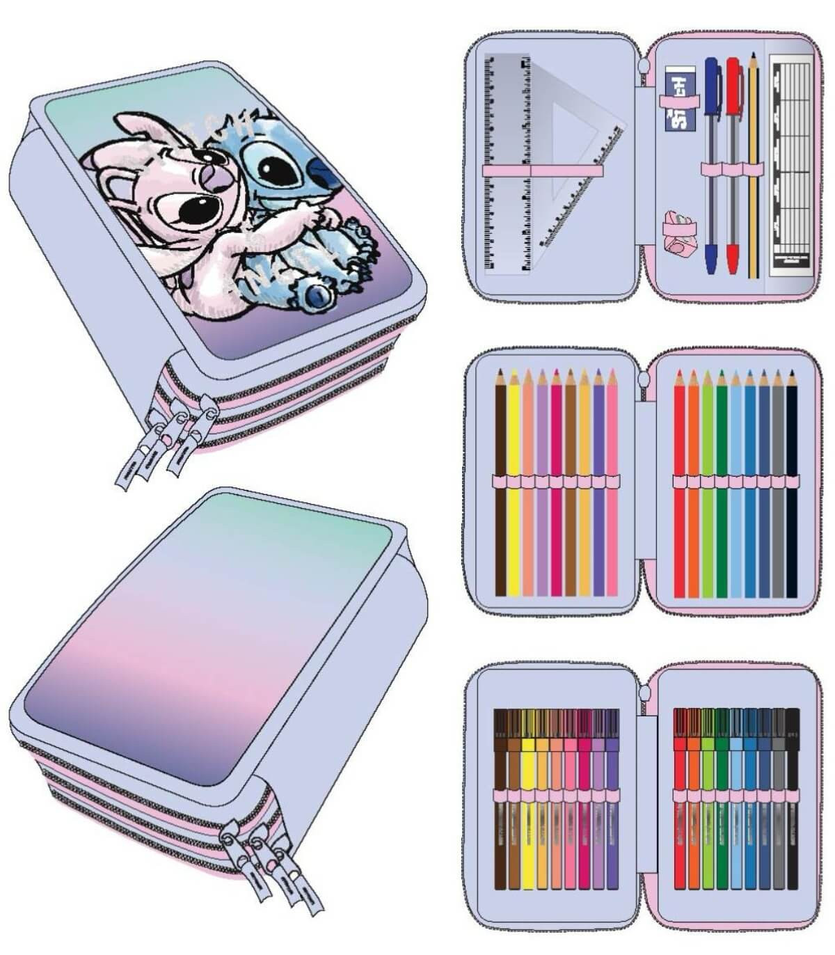 НЕСЕСЕР С 3 ЦИПА И УЧEНИЧЕСКИ ПОСОБИЯ STITCH Cerda