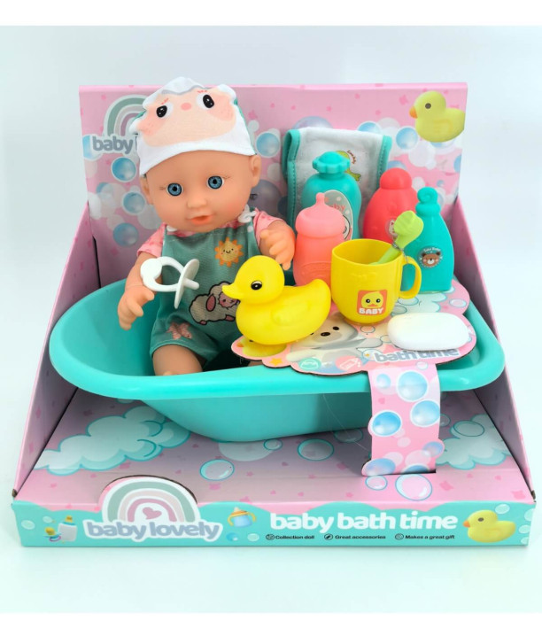 КУКЛА БЕБЕ С ВАНА И АКСЕСОАРИ В ОТВОРЕНА КУТИЯ ЗЕЛЕН Armtoys
