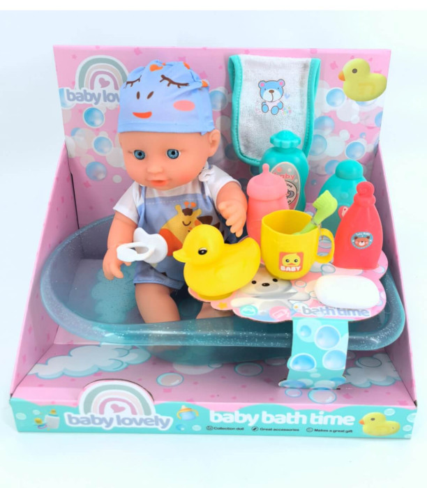 КУКЛА БЕБЕ С ВАНА И АКСЕСОАРИ В ОТВОРЕНА КУТИЯ СИН Armtoys