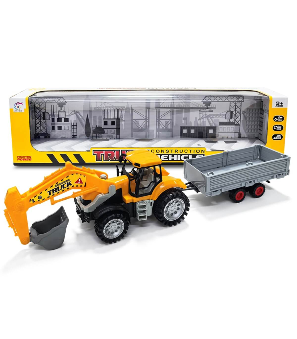 ДЕТСКИ ТРАКТОР С БАГЕР И РЕМАРКЕ В КУТИЯ Armtoys