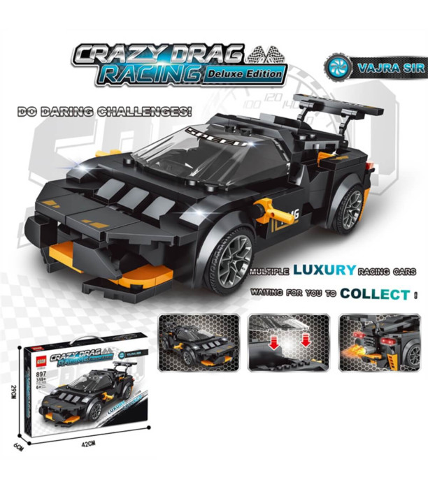 КОНСТРУКТОР СПОРТНА КОЛА ЧЕРНА 359 ЧАСТИ Armtoys