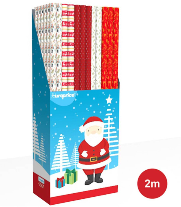 ОПАКОВЪЧНА ХАРТИЯ КОЛЕДНА XMAS SANTA 70 X 200 Europrice