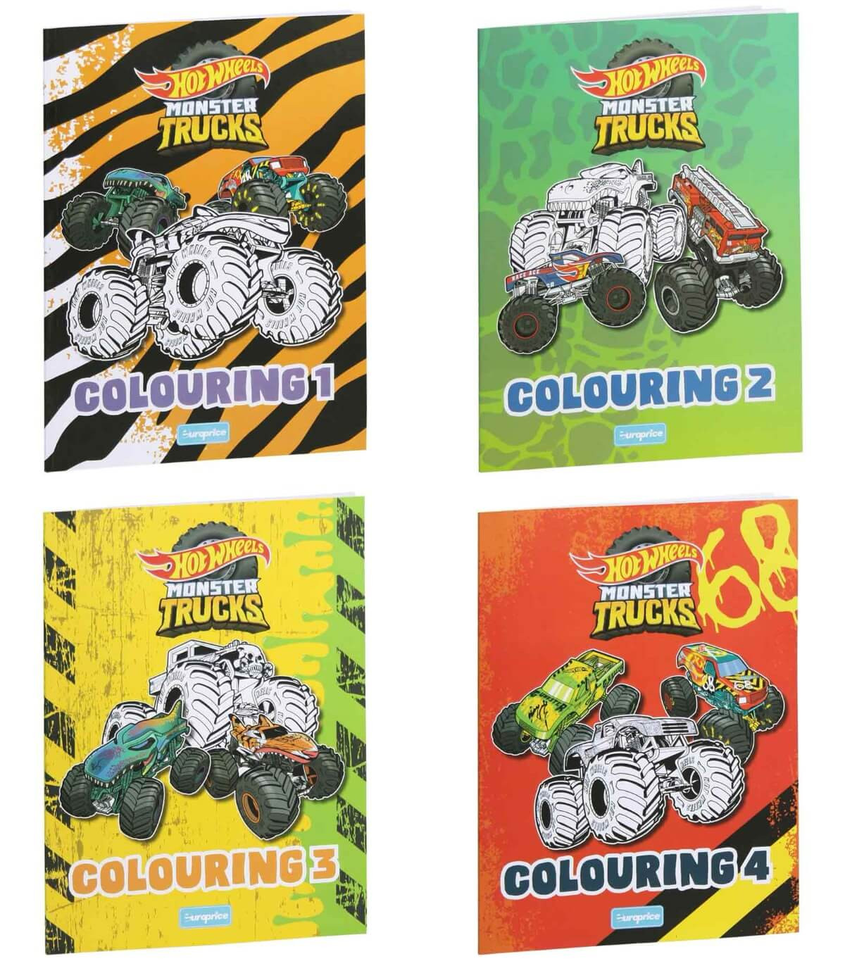 КНИЖКА ЗА ОЦВЕТЯВАНЕ 32 СТР. MONSTER TRUCK 4 ВИДА Europrice