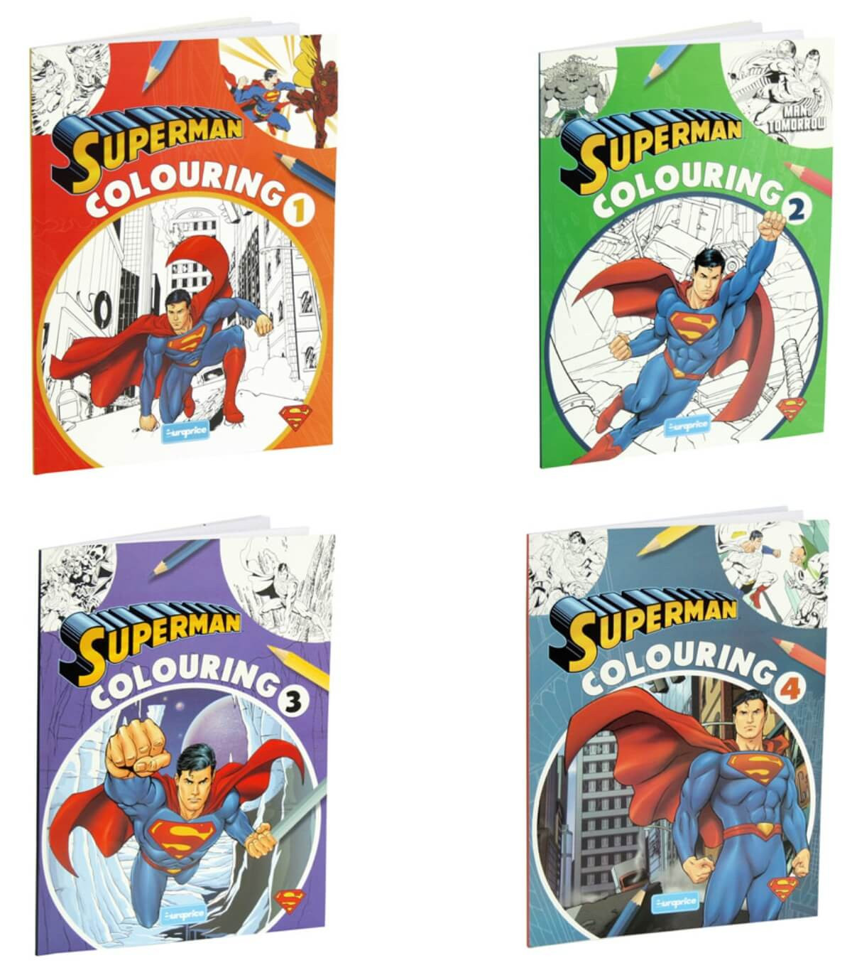 КНИЖКА ЗА ОЦВЕТЯВАНЕ 32 СТР. SUPERMAN 4 ВИДА Europrice