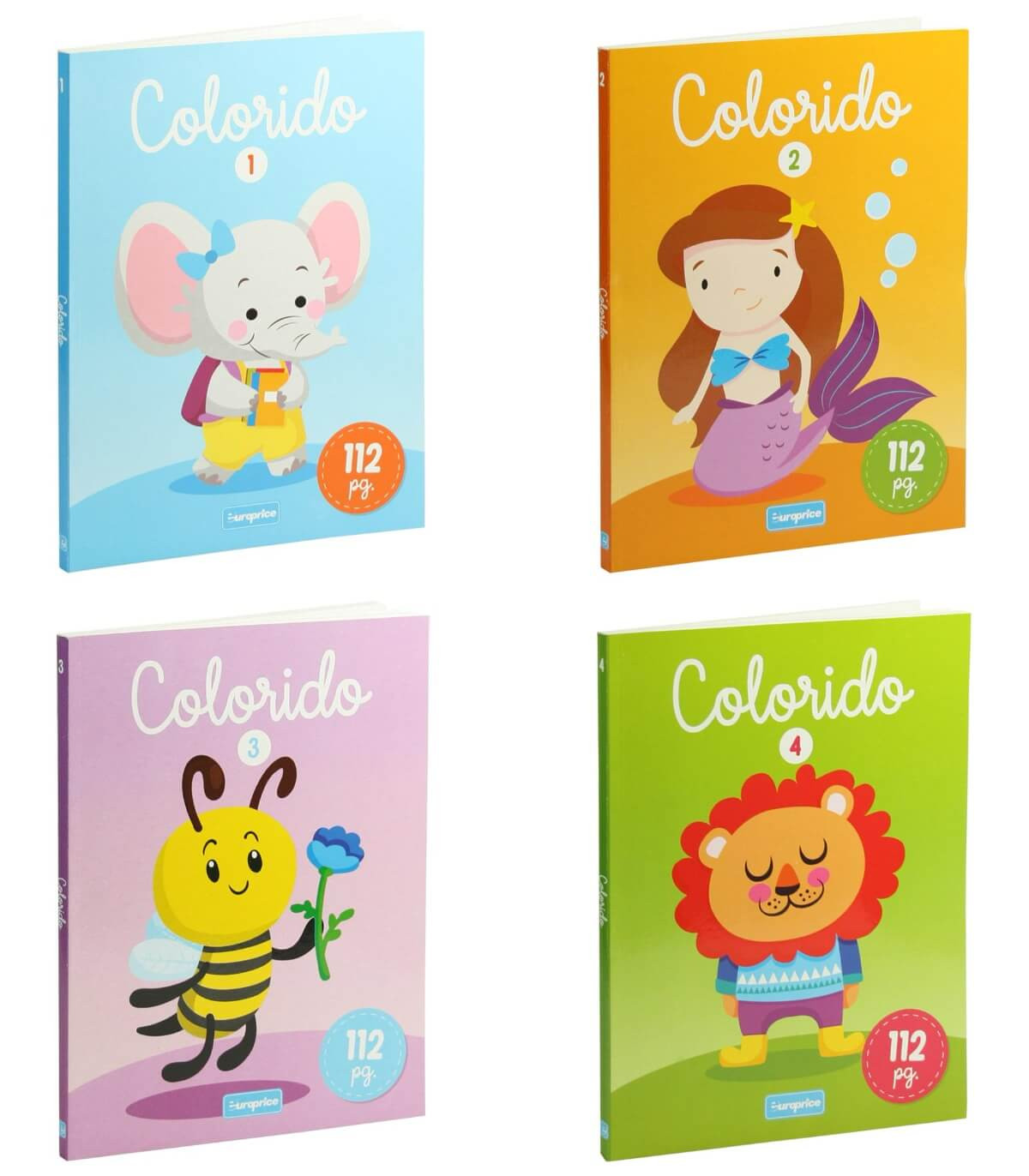 КНИГА ЗА ОЦВЕТЯВАНЕ 112 СТР. COLORIDO ЖИВОТНИ 4 ВИДА Europrice