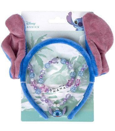 ДИАДЕМА С УШИ, ГРИВНА И КОЛИЕ STITCH СИНЯ Cerda