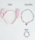 ДИАДЕМА С УШИ, ГРИВНА И КОЛИЕ STITCH РОЗОВА Cerda