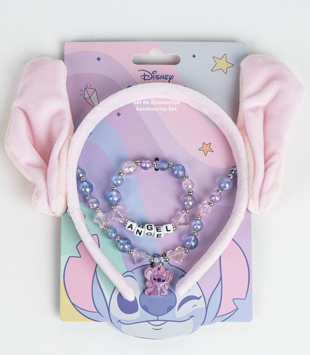 ДИАДЕМА С УШИ, ГРИВНА И КОЛИЕ STITCH РОЗОВА Cerda