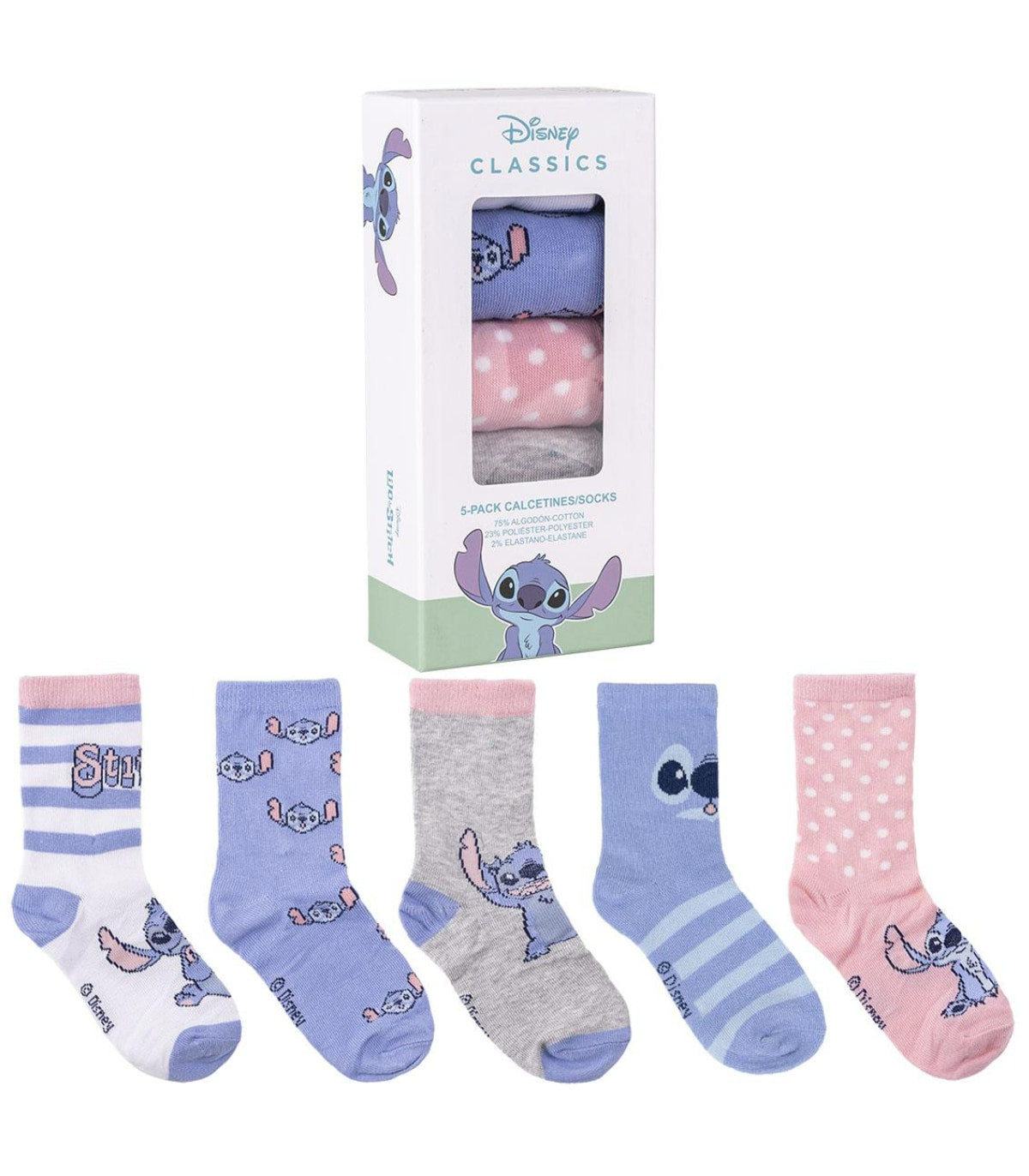 ДЕТСКИ ЧОРАПИ 5 ЧИФТА В КУТИЯ 27-38 STITCH Cerda