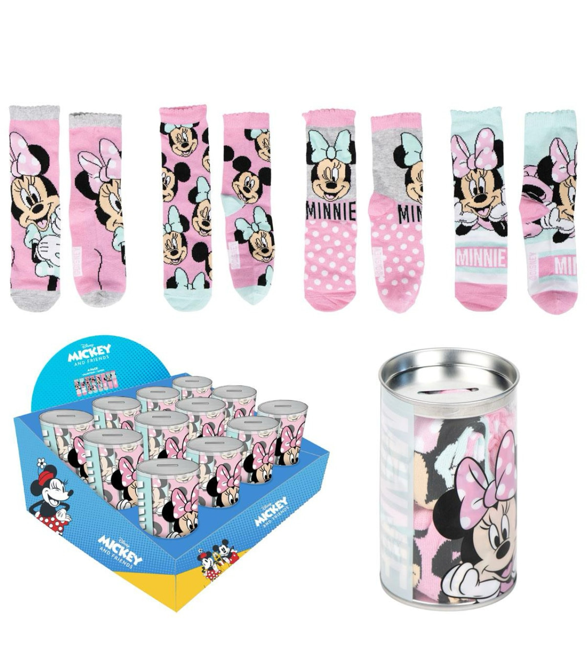ДЕТСКИ ЧОРАПИ 4 ЧИФТА В БУРКАН 23-34 MINNIE Cerda
