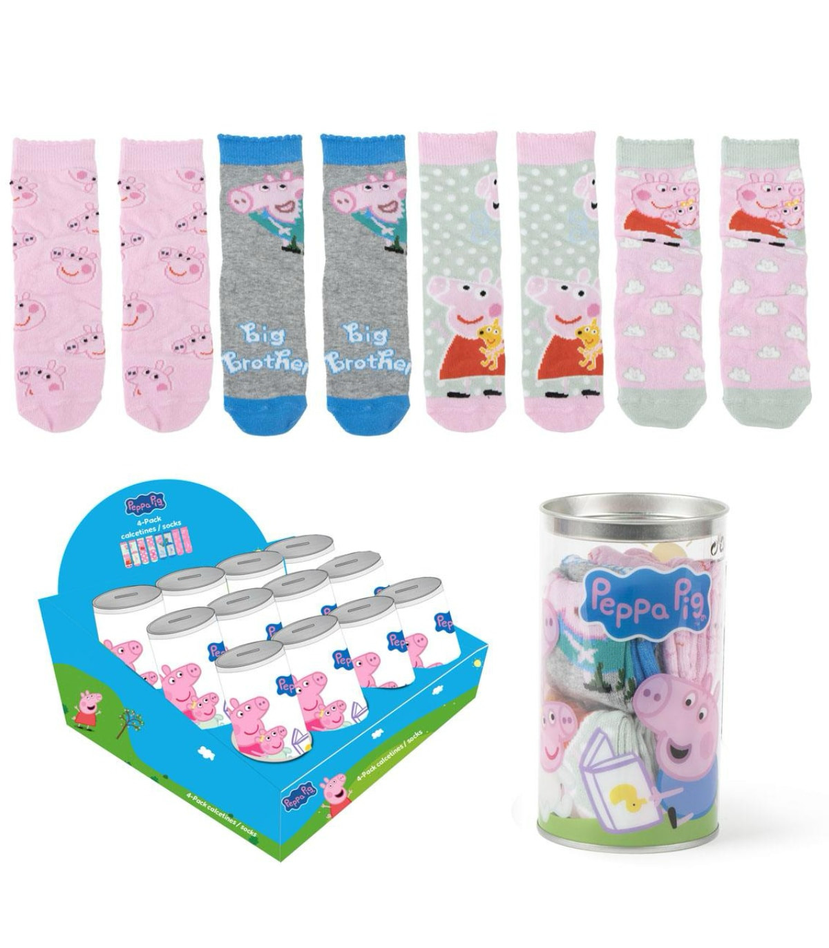 ДЕТСКИ ЧОРАПИ 4 ЧИФТА В БУРКАН 23-30 PEPPA PIG Cerda