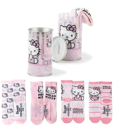 ДЕТСКИ ЧОРАПИ 4 ЧИФТА В БУРКАН 27-38 HELLO KITTY Cerda