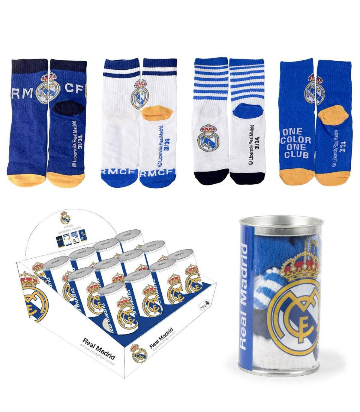 ДЕТСКИ ЧОРАПИ 4 ЧИФТА В БУРКАН 27-38 REAL MADRID Cerda